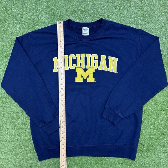 Vintage Michigan Wolverines Navy Sweatshirt Mens Size Medium College Crewneck - Picture 4 of 5